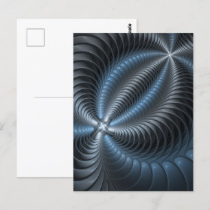 Plastic Blue Gray 3D Fractal Art Modern Abstract Postcard