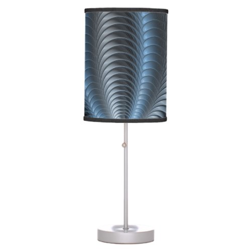 Plastic Blue Gray 3D Fractal Art Modern Abstract Table Lamp