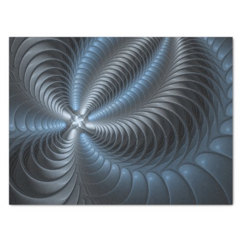 Plastic Blue Gray 3D Fractal Art Modern Abstract Tissue Paper