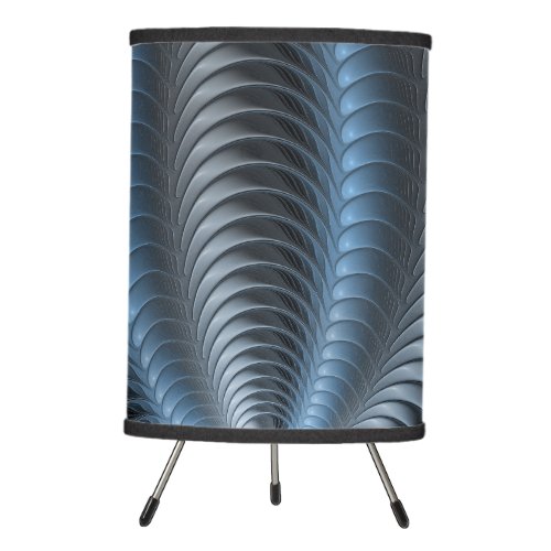 Plastic Blue Gray 3D Fractal Art Modern Abstract Tripod Lamp