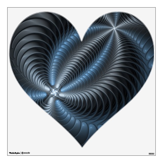 Plastic Blue Gray 3D Fractal Art Modern Abstract Wall Decal (Front)