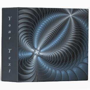 Plastic Blue Gray 3D Fractal Modern Abstract Text 3 Ring Binder