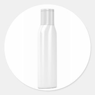 Plastic bottle for cosmetic products classic round sticker