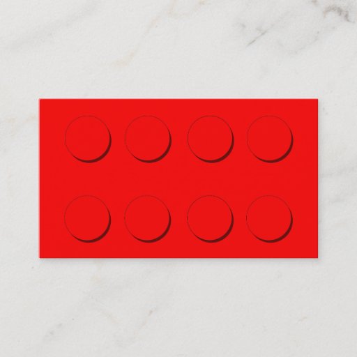 Customizable Plastic Building Block (Red) Business Card Template