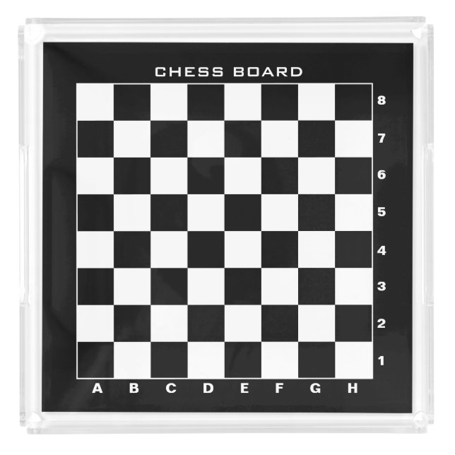 Plastic chess board with numbers and letters acrylic tray (Front)