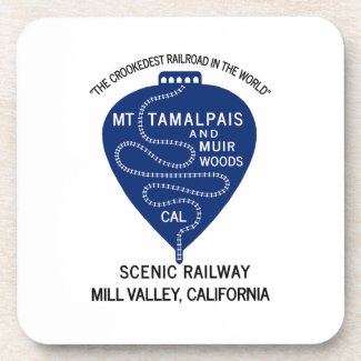 Plastic coaster Crookedest Railroad Mt Tamalpais