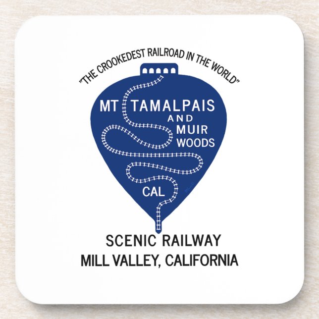 Plastic coaster Crookedest Railroad Mt Tamalpais (Front)