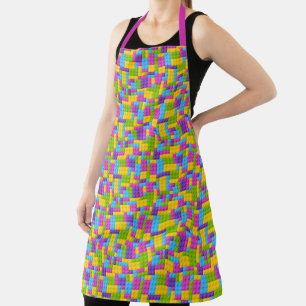 Plastic Construction Blocks Pattern Apron