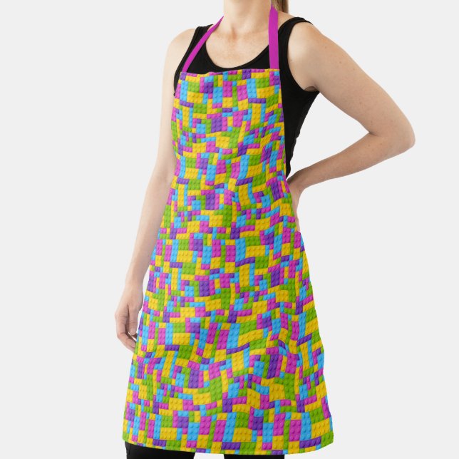 Plastic Construction Blocks Pattern Apron (Insitu)