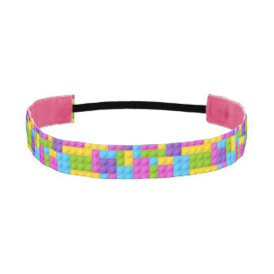 Plastic Construction Blocks Pattern Athletic Headband