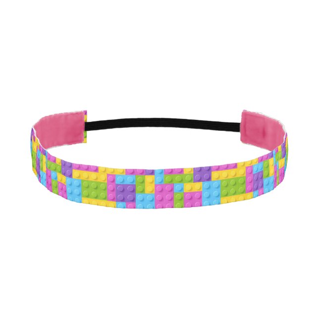 Plastic Construction Blocks Pattern Athletic Headband (Front)