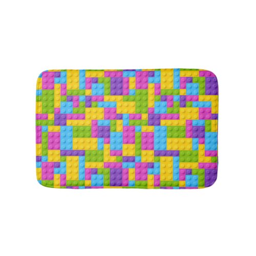 Plastic Construction Blocks Pattern Bath Mat