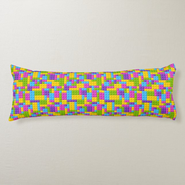 Plastic Construction Blocks Pattern Body Pillow (Front)