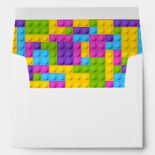 Plastic Construction Blocks Pattern Envelope