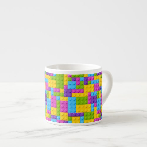 Plastic Construction Blocks Pattern Espresso Cup