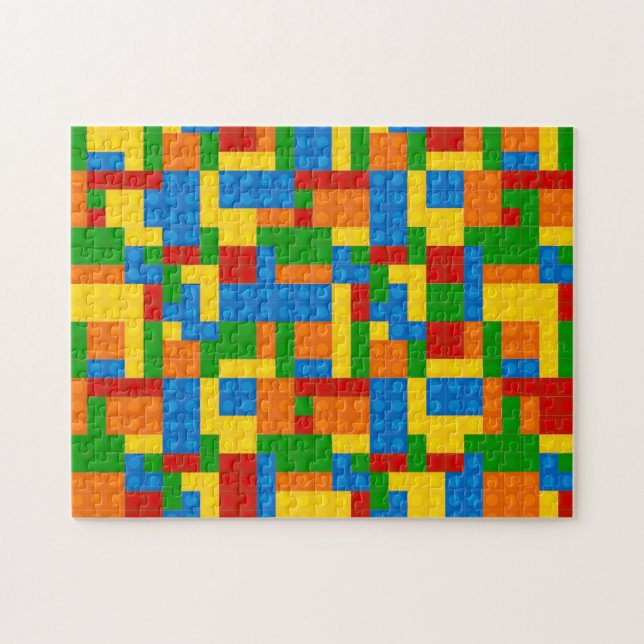 Plastic Construction Blocks Pattern Jigsaw Puzzle (Horizontal)