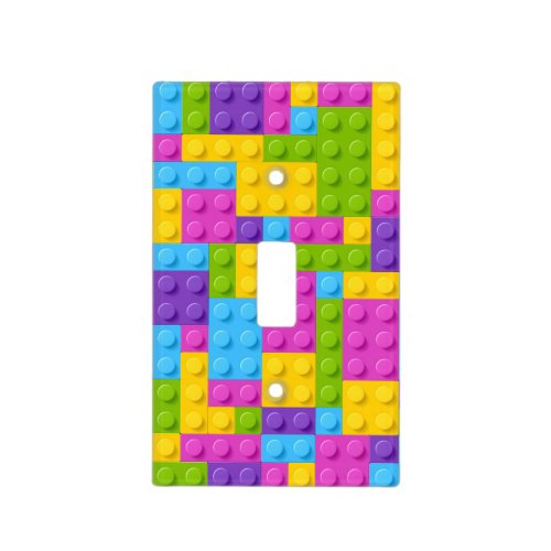 Plastic Construction Blocks Pattern Light Switch Cover