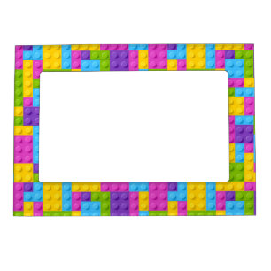 Plastic Construction Blocks Pattern Magnetic Frame