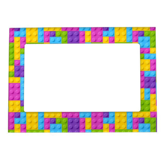 Plastic Construction Blocks Pattern Magnetic Frame (Front)