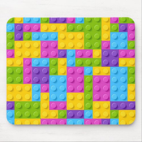 Plastic Construction Blocks Pattern Mouse Pad