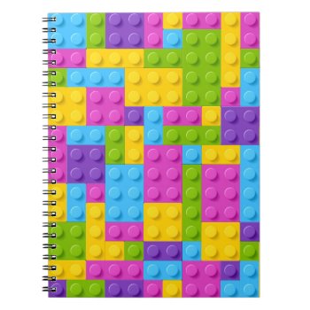 Plastic Construction Blocks Pattern Notebook by trendzilla at Zazzle