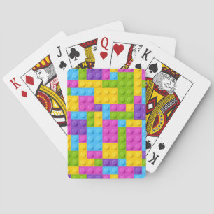Plastic Construction Blocks Pattern Poker Cards