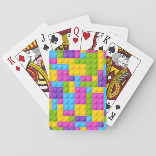 Plastic Construction Blocks Pattern Poker Cards