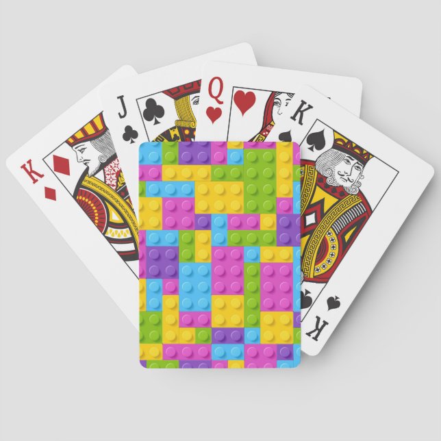 Plastic Construction Blocks Pattern Poker Cards (Back)
