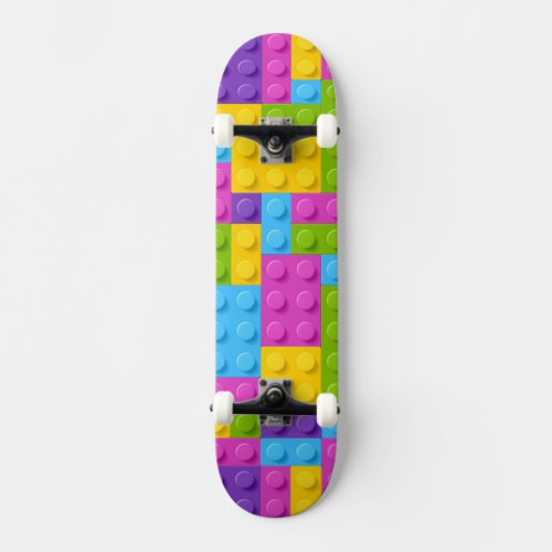 Plastic Construction Blocks Pattern Skateboard
