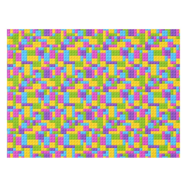 Plastic Construction Blocks Pattern Tablecloth (Front (Horizontal))
