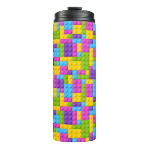 Plastic Construction Blocks Pattern Thermal Tumbler