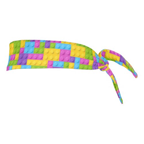 Plastic Construction Blocks Pattern Tie Headband