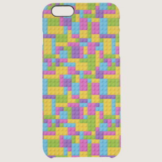 Plastic Construction Blocks Pattern Clear iPhone 6 Plus Case