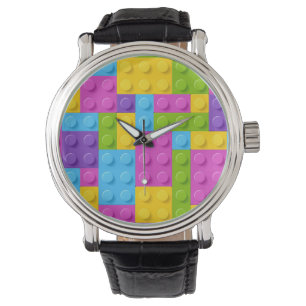 Plastic Construction Blocks Pattern Watch