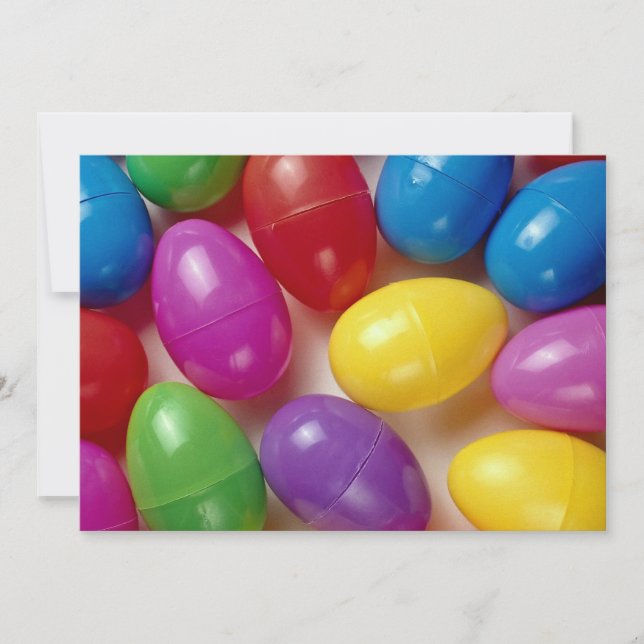 Plastic Easter eggs Holiday Card (Front)