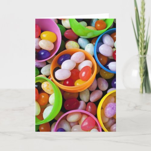 Plastic eggs filled with jelly beans card