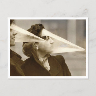 Plastic face protection snowstorms Photography Postcard