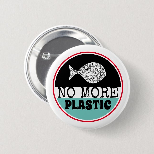 Plastic Fish, Climate Change Button (Front & Back)