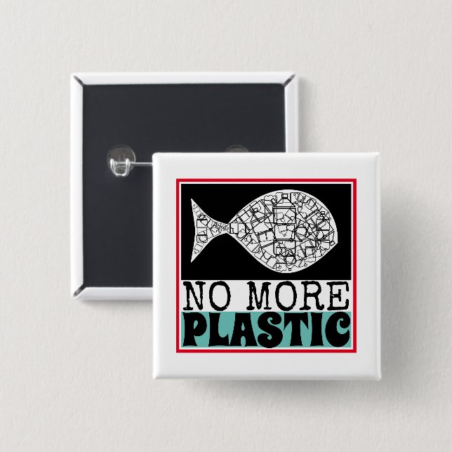 Plastic Fish, Climate Change Button (Front & Back)