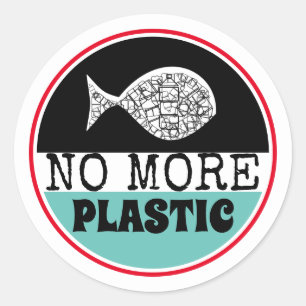 Plastic Fish, Climate Change Classic Round Sticker