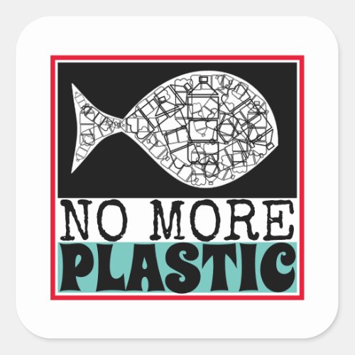 Plastic Fish Climate Change Square Sticker