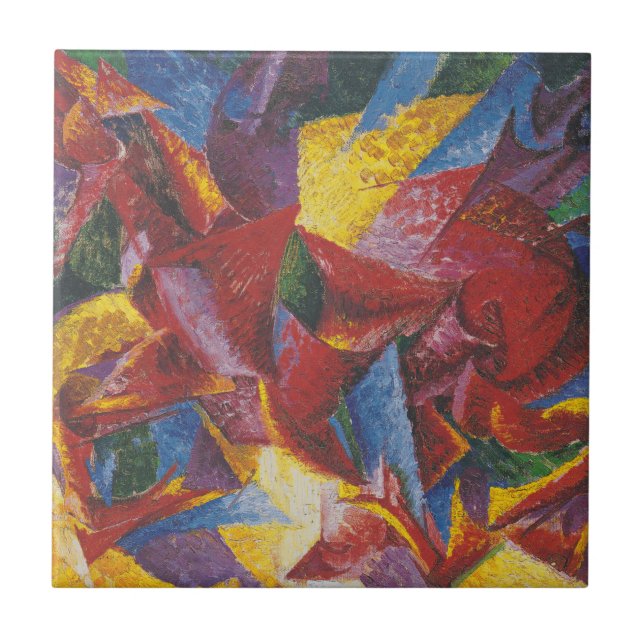 Plastic forms of a horse - Umberto Boccioni Ceramic Tile (Front)