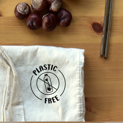 Plastic Free Earth Friendly  Rubber Stamp