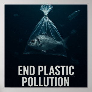 Plastic-Free Oceans – Marine Life Awareness  Poster