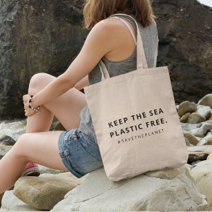 Plastic Free   Sea Pollution Save The Planet Tote Bag