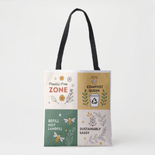 Plastic-Free Zone – Eco-Conscious Design Tote Bag