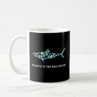 Plastic Is The Real Killer Shark Save Ocean Coffee Mug