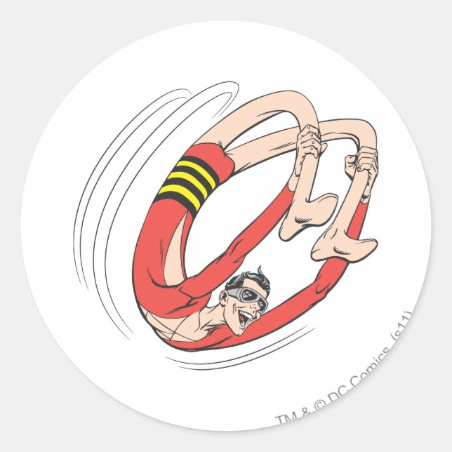 Plastic Man Backbend Wheel Classic Round Sticker (Front)