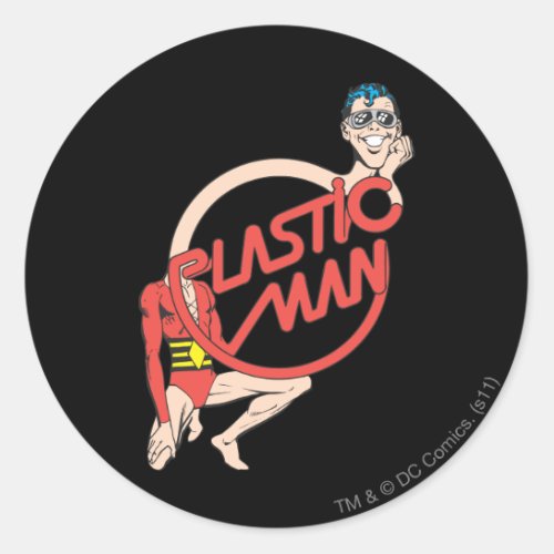 Plastic Man Rubberneck Sign Classic Round Sticker