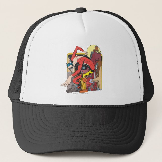 Plastic Man Shape-Shifts in the City Trucker Hat (Front)